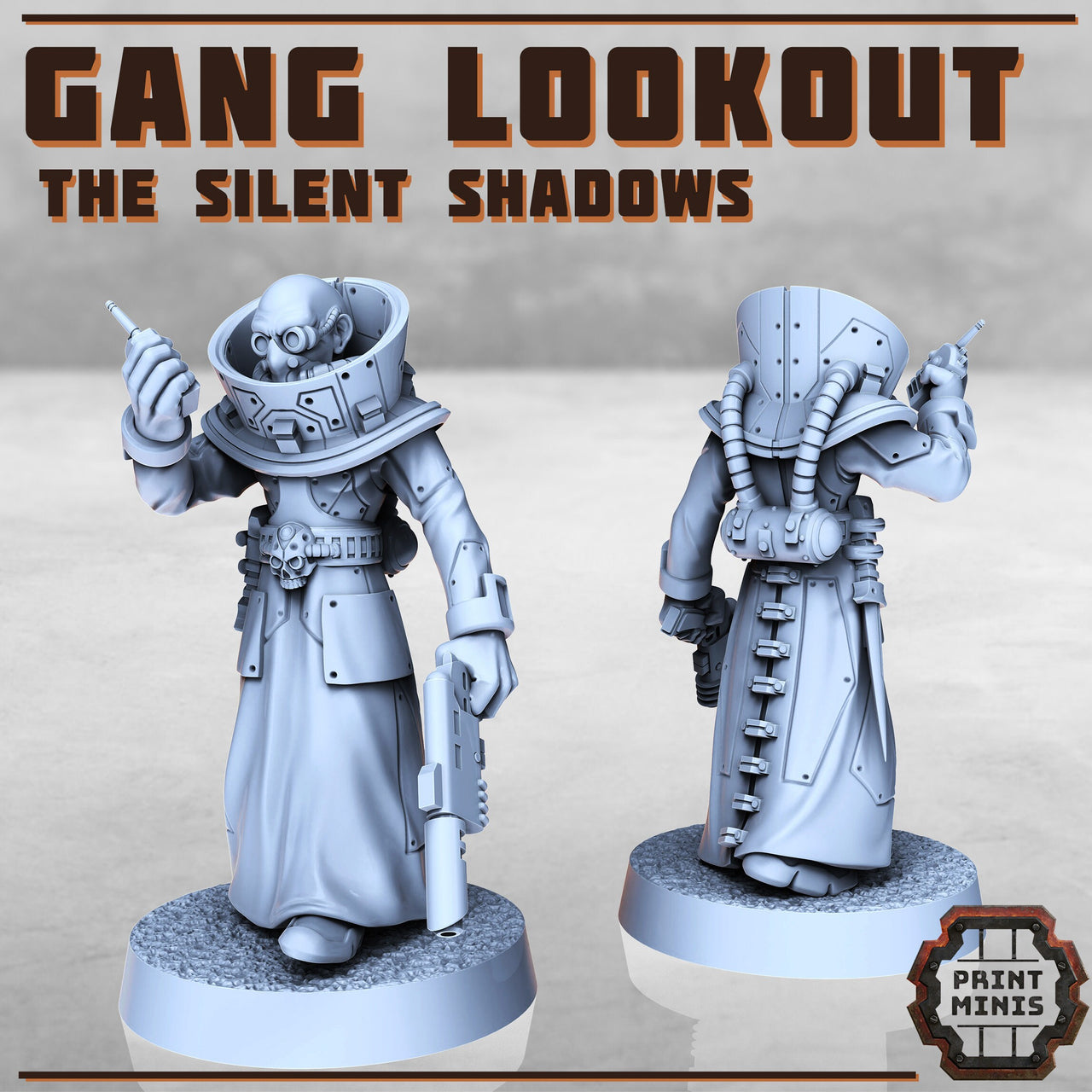Silent Shadows Lookout, Machine Cult Scout- Print Minis | Sci Fi | Light Infantry | 28mm Heroic | Cultist | Cyborg | Dark
