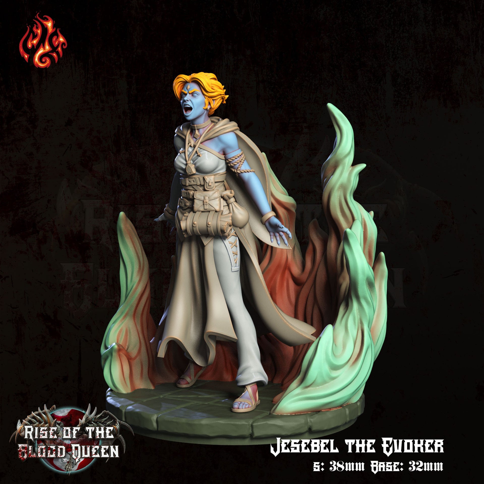 Jesebel, the Evoker - Crippled God Foundry | 32mm | Rise of The Blood Queen | Summoner | Witch | Mage