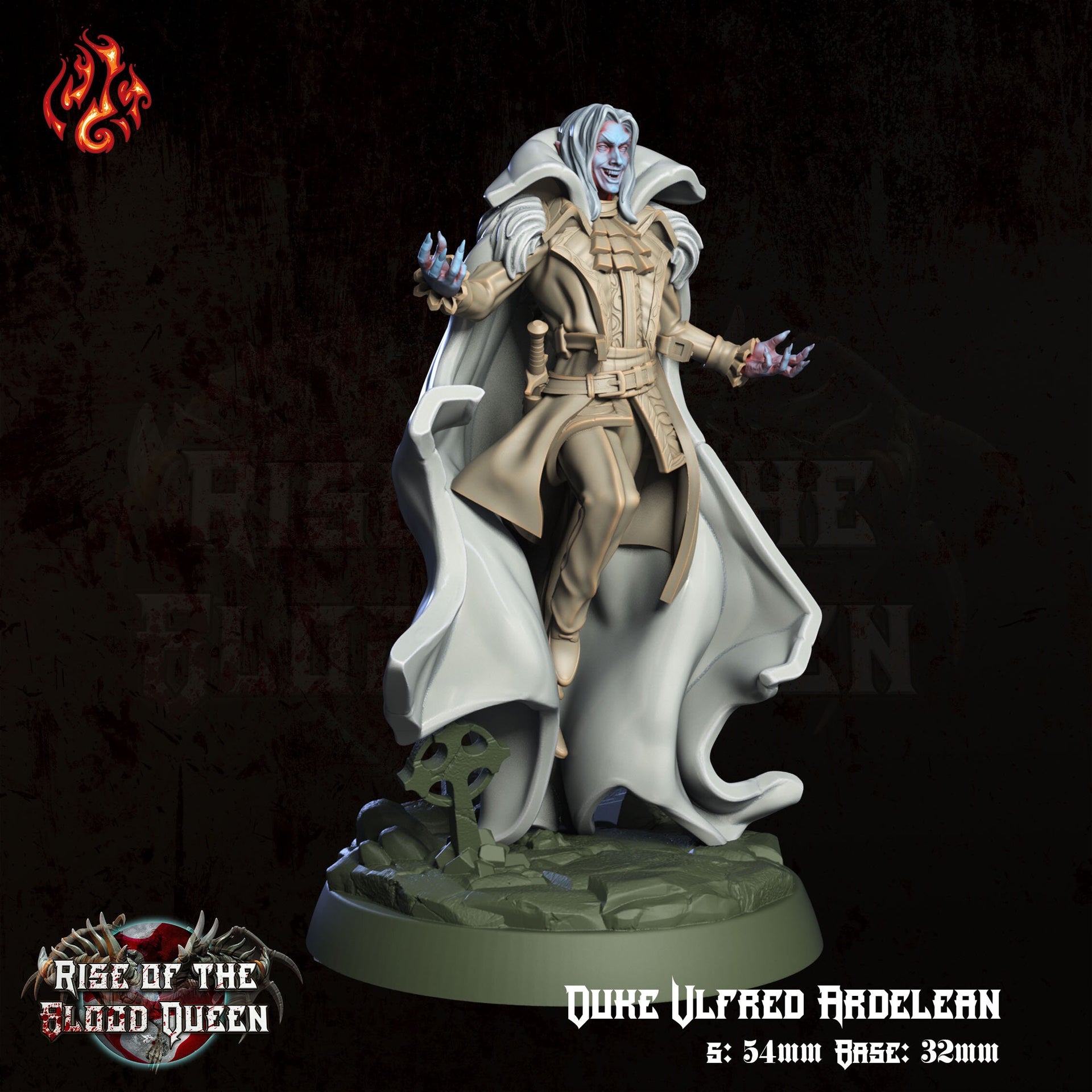 Duke Ulfred Ardelean, Dracula - Crippled God Foundry | 32mm | Rise of The Blood Queen | Noble | Swordsman
